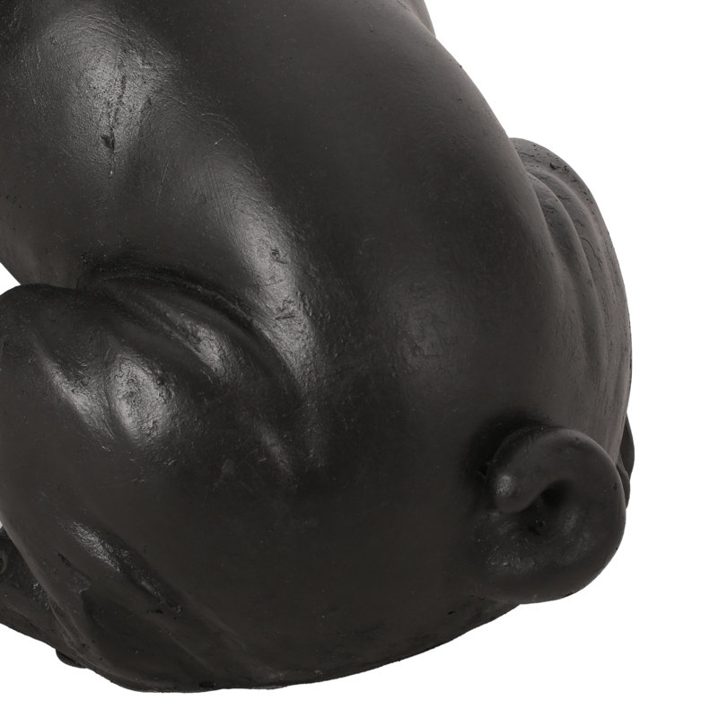 Statue de jardin bouledogue français Ohara, Noir mat
