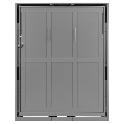 Rotating Queen Bed, Space - Saving For Guest Rooms, Gray, Built In Shelves, 360 Rotation, Build Gray Multifunctional Wall Bed Home Office, Turning, Hidden With Storage , And Safe