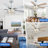 52" Modern Large Crystal Ceiling Fan with Light Kit and Remote 6-speed Reversible Motor