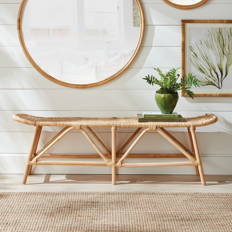 Natural Slimit Rattan Entryway Bench