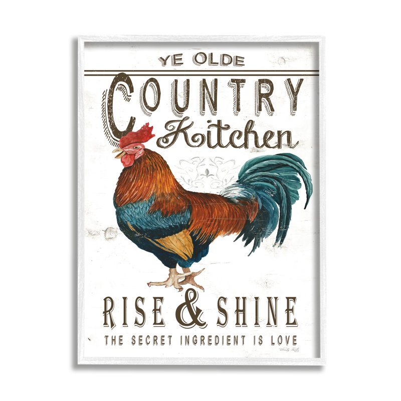 «Country Kitchen», impression rustique sur toile par Cindy Jacobs, impression, Giclée encadrée blanc bord de mer