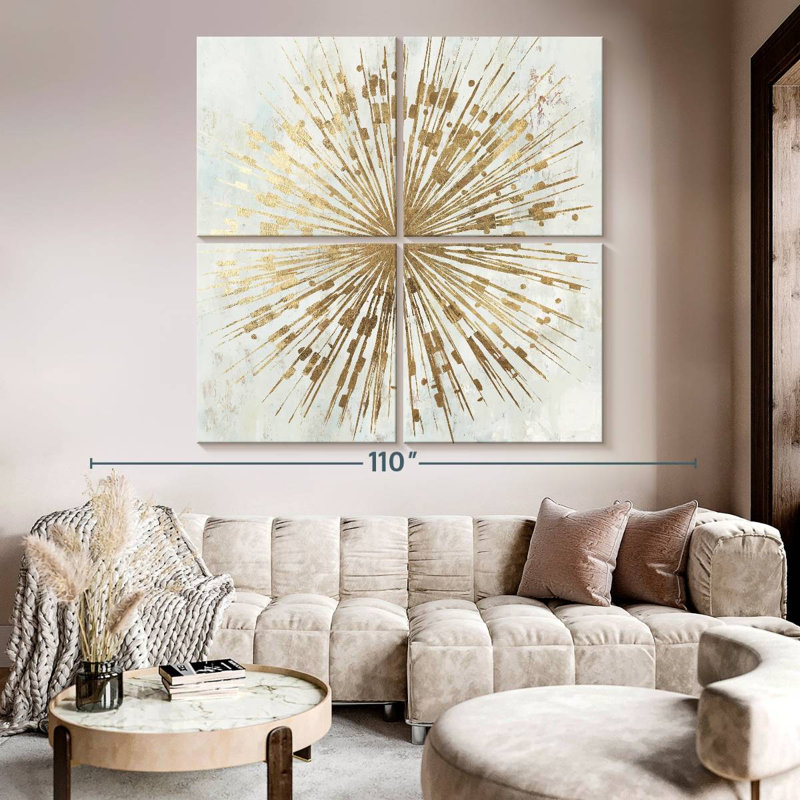 «Golden Star», reproduction d'art sur toile, H 74 po x l 74 po x P 1,25 po