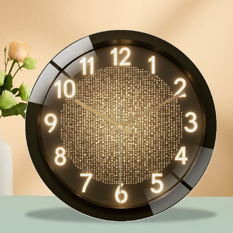 Horloge murale moderne à DEL pour décoration d'intérieur et de bureau_2 - Horloge murale moderne en verre 12 po