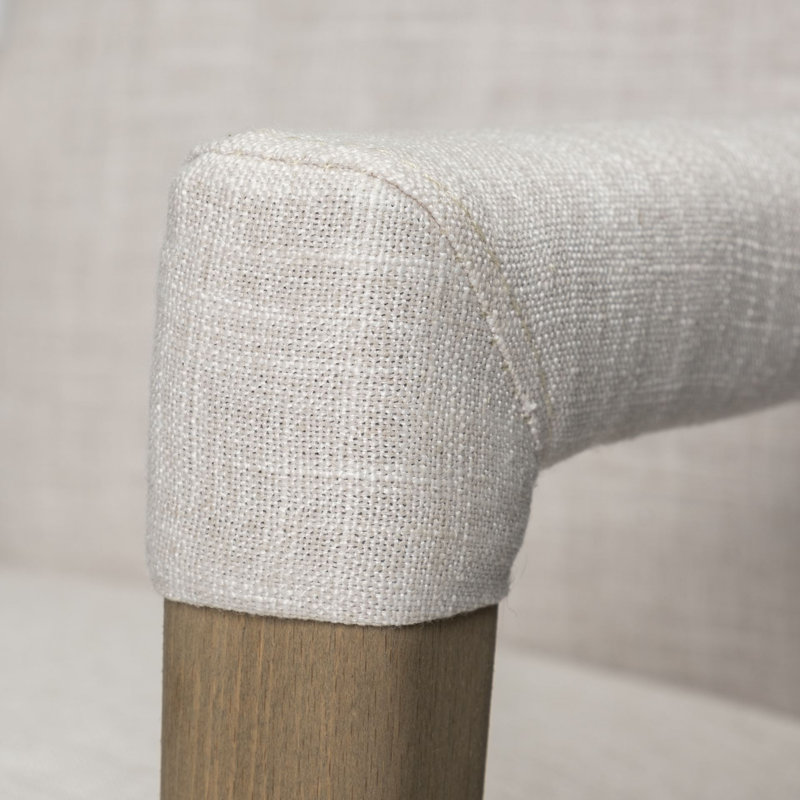 Visalia 19.5'' H Upholstered Beech Arm Chair, Cream