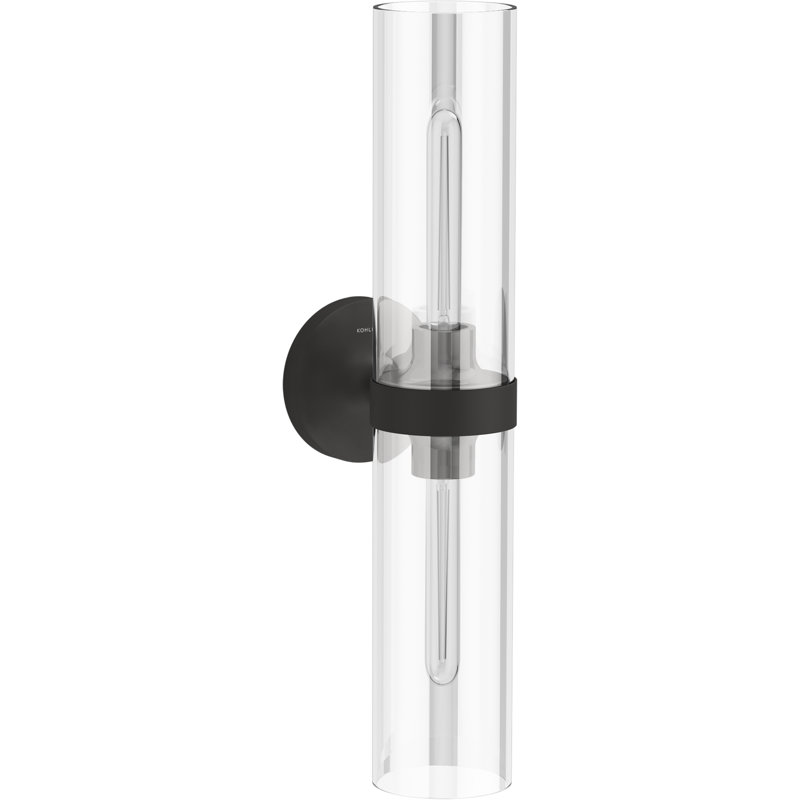Purist™ 2 Light Indoor Bathroom Vanity Light Fixture, UL Listed, 21.875" H x 4.75" W x 6.875" D, Matte Black