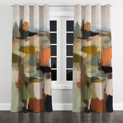 Anamarie - Painting Grommet Curtain - Velvet Room Darkening - 1 panel