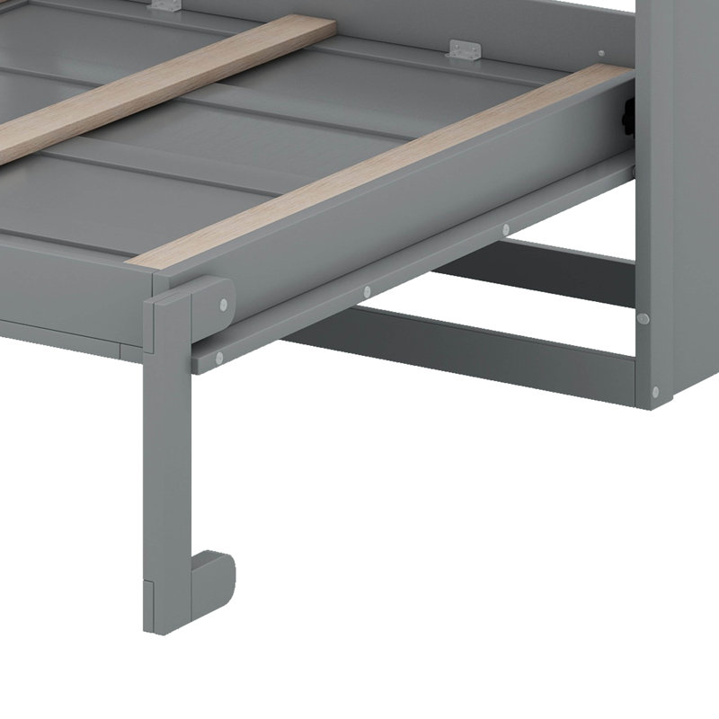 Lit escamotable mural avec armoires Murphy, Gris, Grand lit