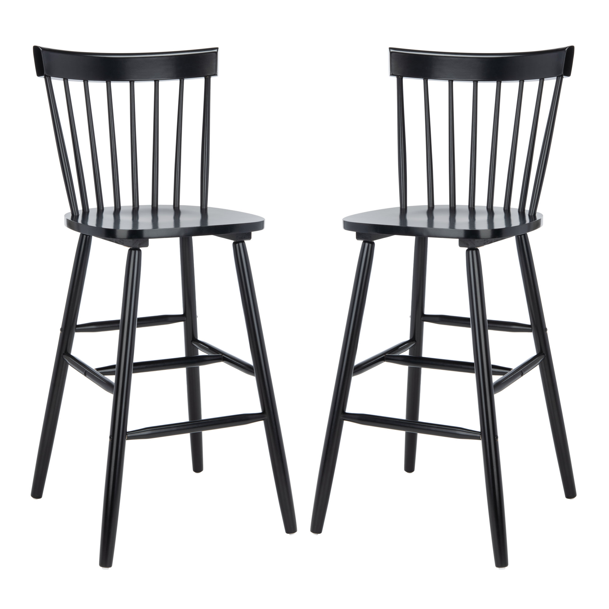 Stacee Solid Wood Bar & Counter Stool, Black, Bar Stool (29" Seat Height)