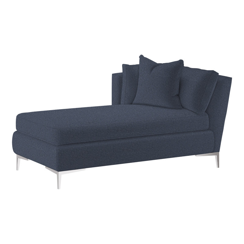 Chaise longue rembourrée Aiden, Acier inoxydable poli, Orienté à gauche (vu de face)