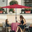 Parasol de marché extérieur de 10 pi avec 8 nervures robustes, bouton-poussoir inclinable / inclinable pour le jardin, la terrasse, la cour et la piscine-319360635