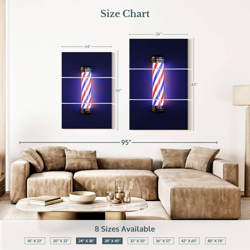 Shuttleworth Hair Barber Pole, 38" H x 24" W