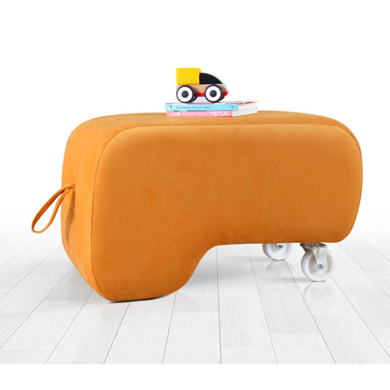 Repose-pieds de 22,8 po de large, Fausse fourrure orange