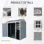 8X4ft Resin Outdoor Storage Shed With Two-Window And Double-Door-112833778