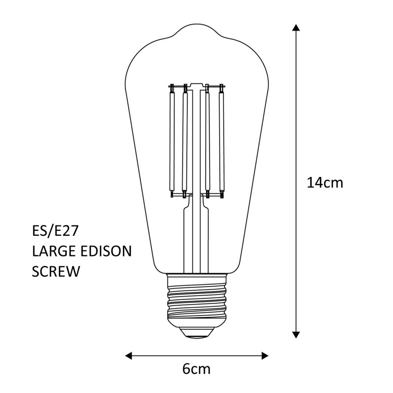 FILAMENT ST64 LED SMOKE BULB 4W 27000K, Grey
