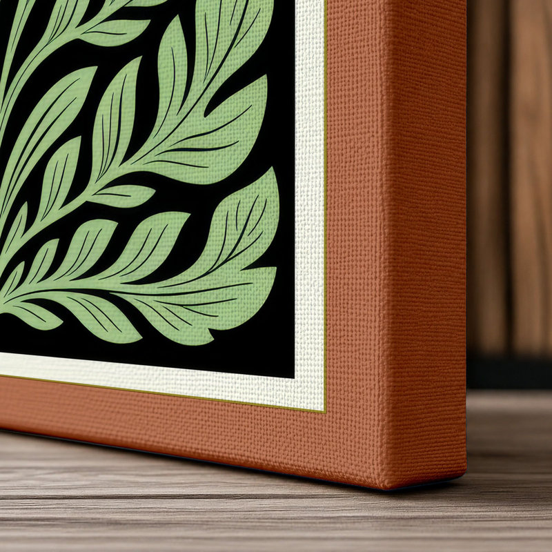 Daisy Bloom Botanical - Wrapped Canvas, 30x20 - 76.2 x 50.8 cm, Terracotta Border
