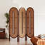 3 panneaux beige, rotin brun et paravent en bois massif-2016546461