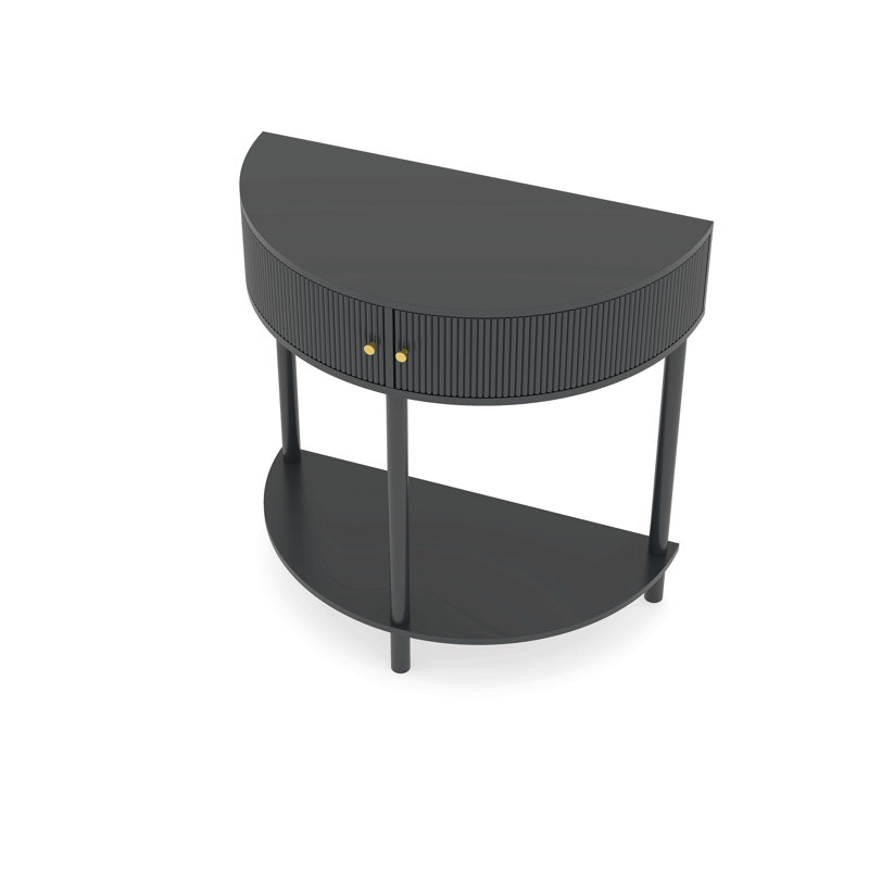 Console demi-lune Artisan-Wave, Grey, Grey, Grey