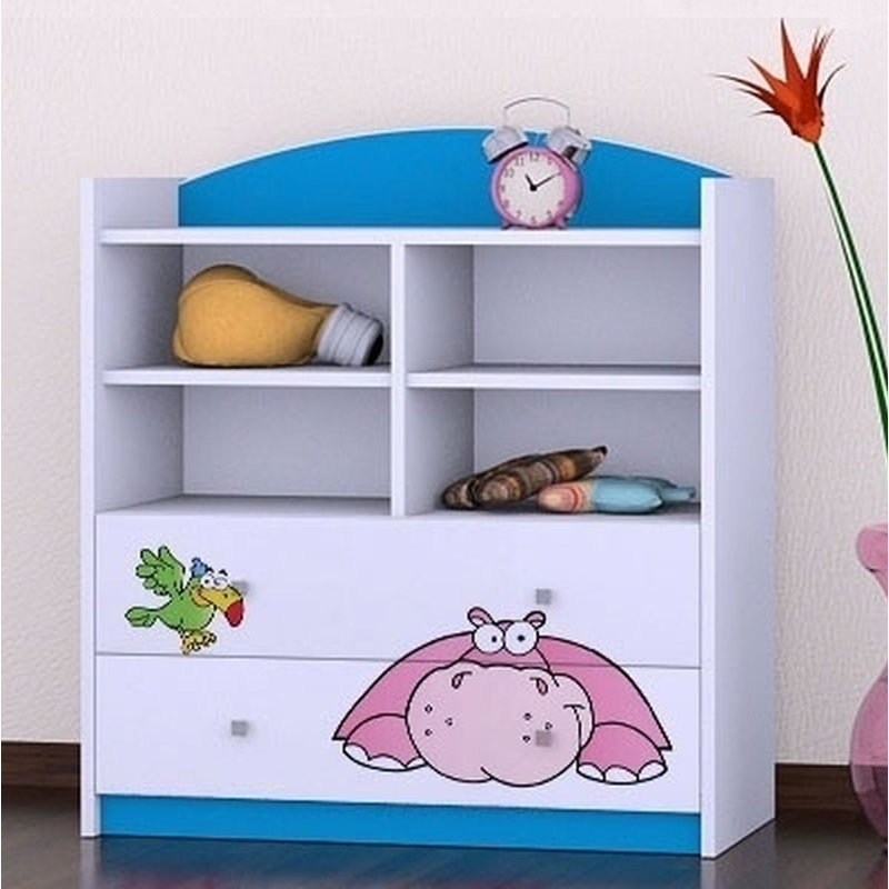 Annalise 96cm H X 86cm W Animals Kids Cube, Blue