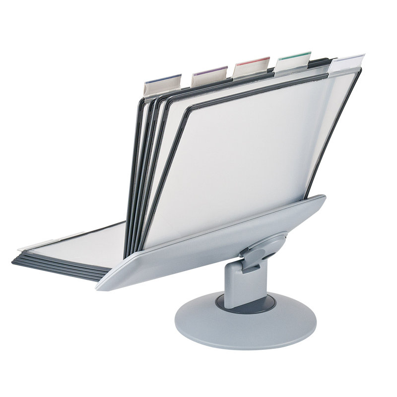 Gray Polypropylene 10-Panel Rotary Reference Organizer