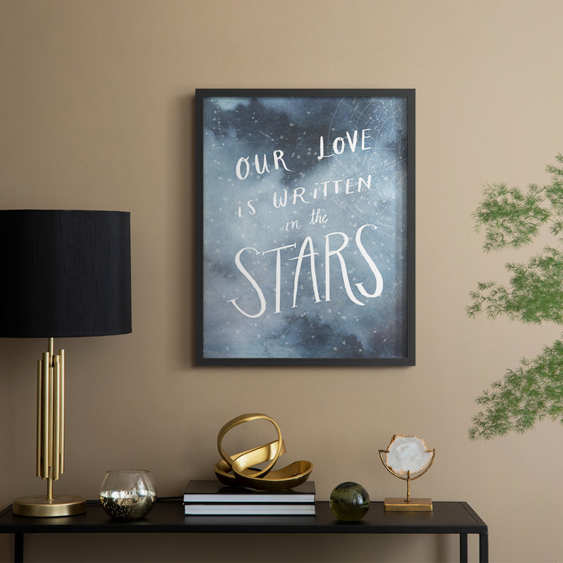 «Celestial Love IV», reproduction encadrée - bois massif, Noir, noir, noir, noir, H 11 po x l 9 po