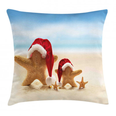 Ambesonne Christmas Throw Pillow Cushion Cover, Scenery In Windy Nature With Snowman In Winter Season Western Building Print, Decorative Square Accent -  min_21483_18x18