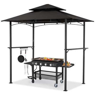8 X 5Ft 2-Tier Waterproof  Outdoor Grill Gazebo With Vented Top