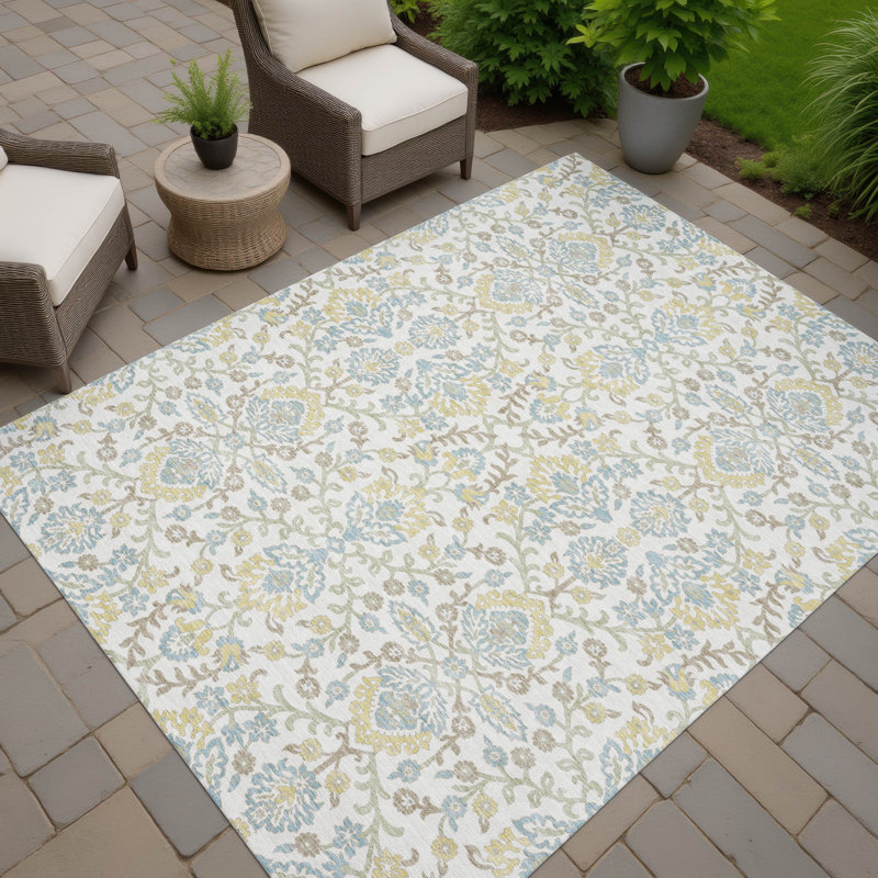Machine Washable Indoor/Outdoor Chantille ACN2634 Global Rug, 8' x 10', Ivory