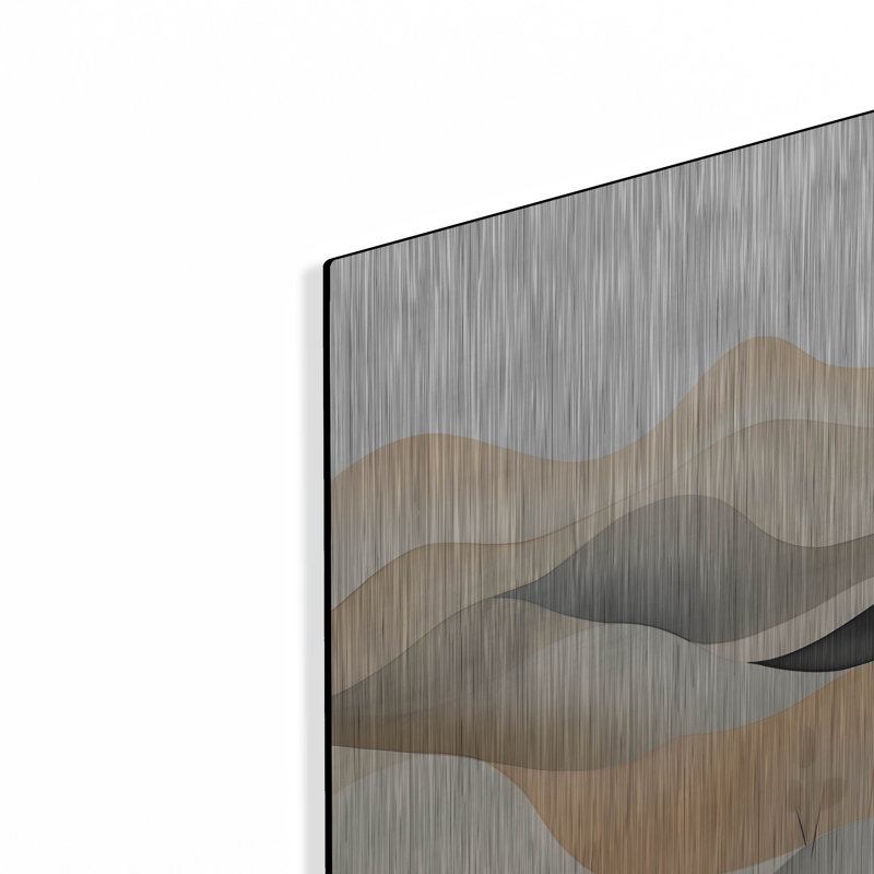 Ebern Designs « Black & Beige Landscape 1 » par Petals Prints Design, tableau mural en métal, 30,5 cm x 40,6 cm