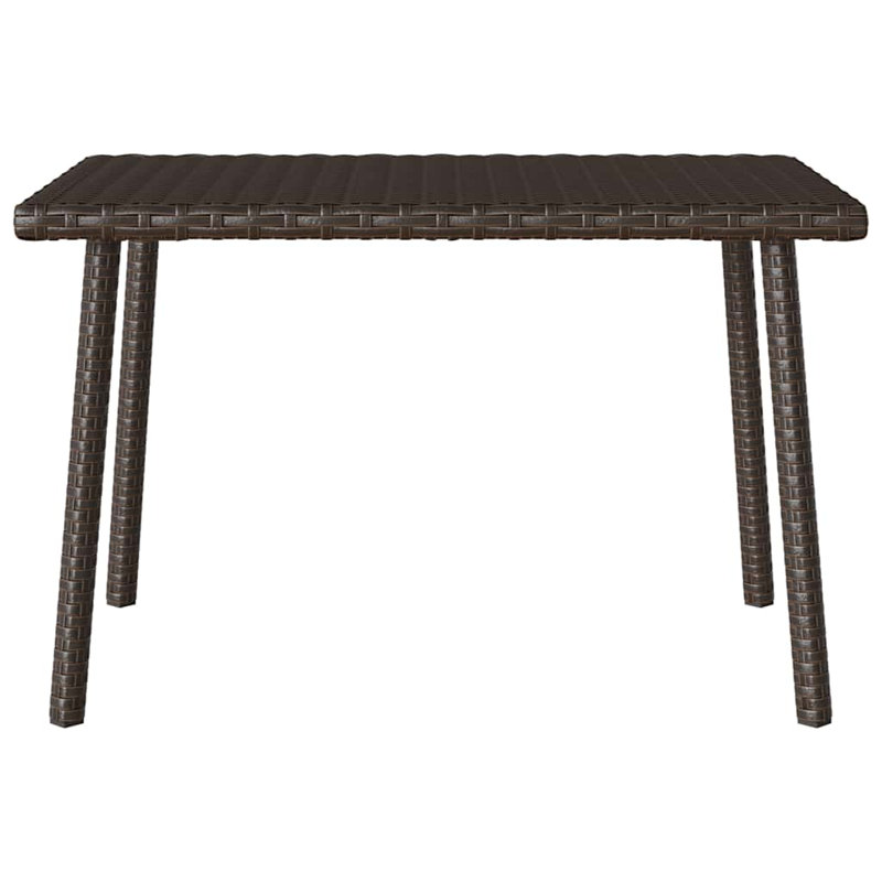 Garden Coffee Table Rectangular 40x37 Cm Poly Rattan, Brown, 37cm H x 60cm L x 40cm W