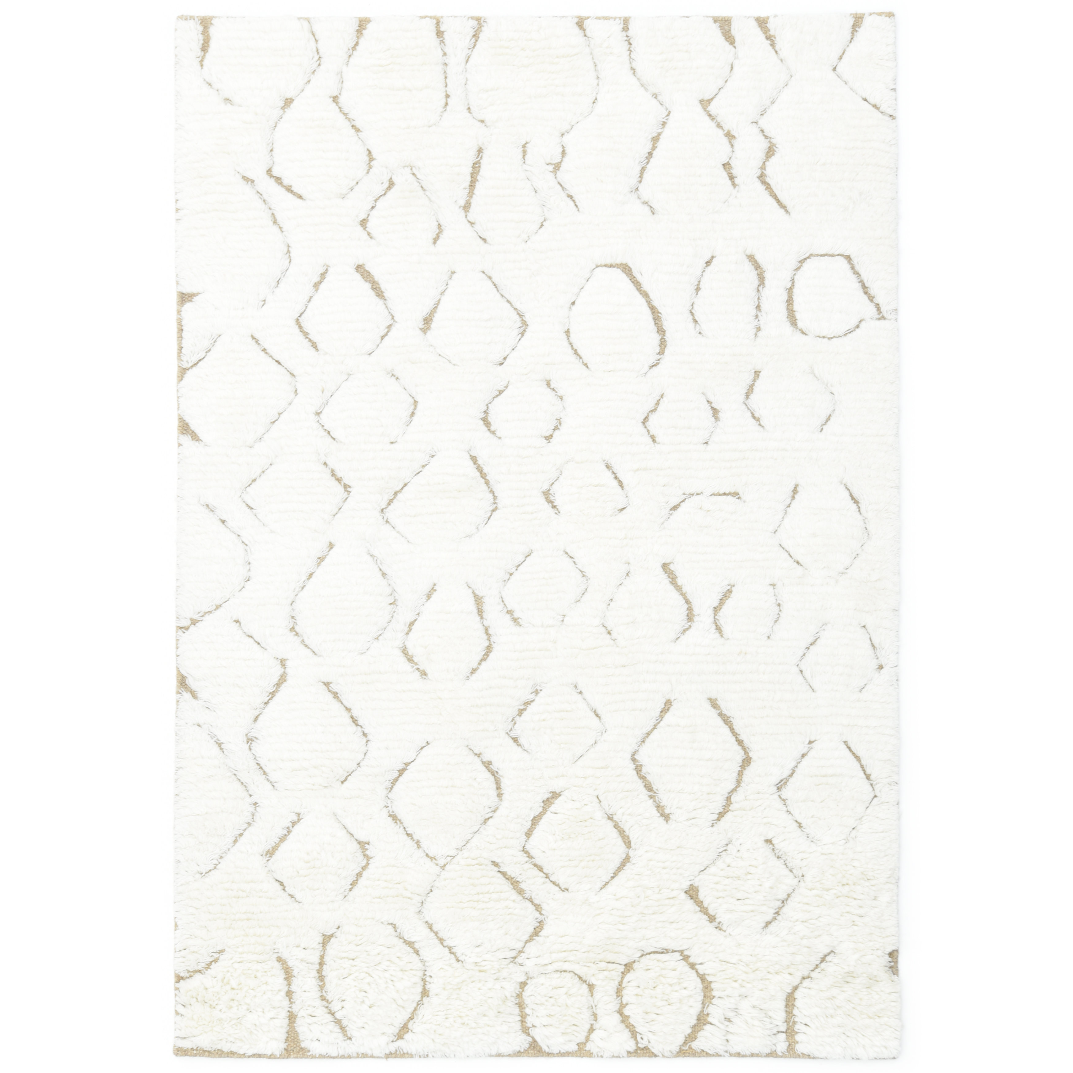 Solo Rugs Abstract Area Rug in Ivory/Black Perigold