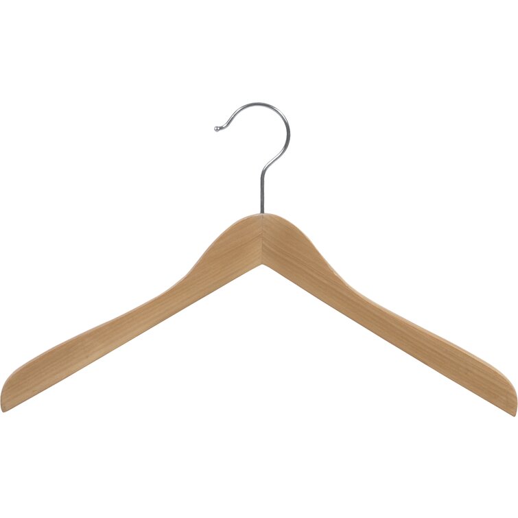 Quality Wooden Hangers - Semi Contoured Hanger Set in 20-Pack - Solid Wood Coat  Hangers with Stylish Chrome Hooks - Heavy-Duty Clothes, Jacket, Shirt,  Pants, Suit Curved Hangers (Natural, 20) 