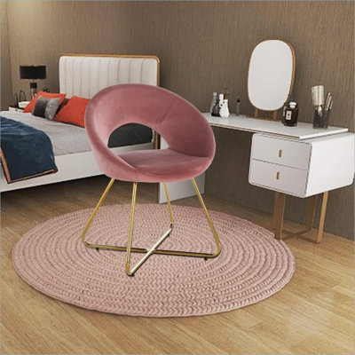 Ensemble de 2 chaises d'appoint Mid-Century en velours pour adultes, confortables fauteuils de salle à manger rembourrés avec pieds en métal doré pour le salon