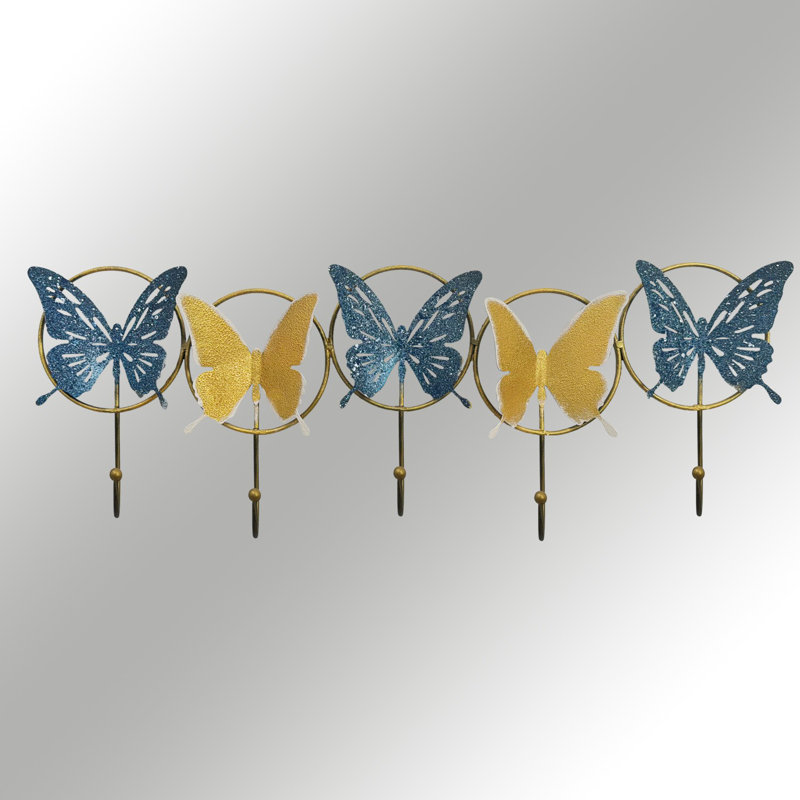 Hand-Painted Metal Wall Hook, 23.4 x 9.1 inches | 100% Durable Steel, Thickness: 0.03 inches | Stylish and Functional Home Decor, Perfect for Entryway, Kitchen, or Bathroom Organization