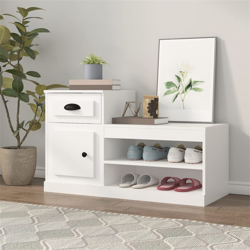 Menzen Shoe Storage Cabinet, White