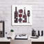 "Modern Kitchen Square 1 Wine Red" par Michael Mullan, art mural sur toile, 18 po x 18 po
