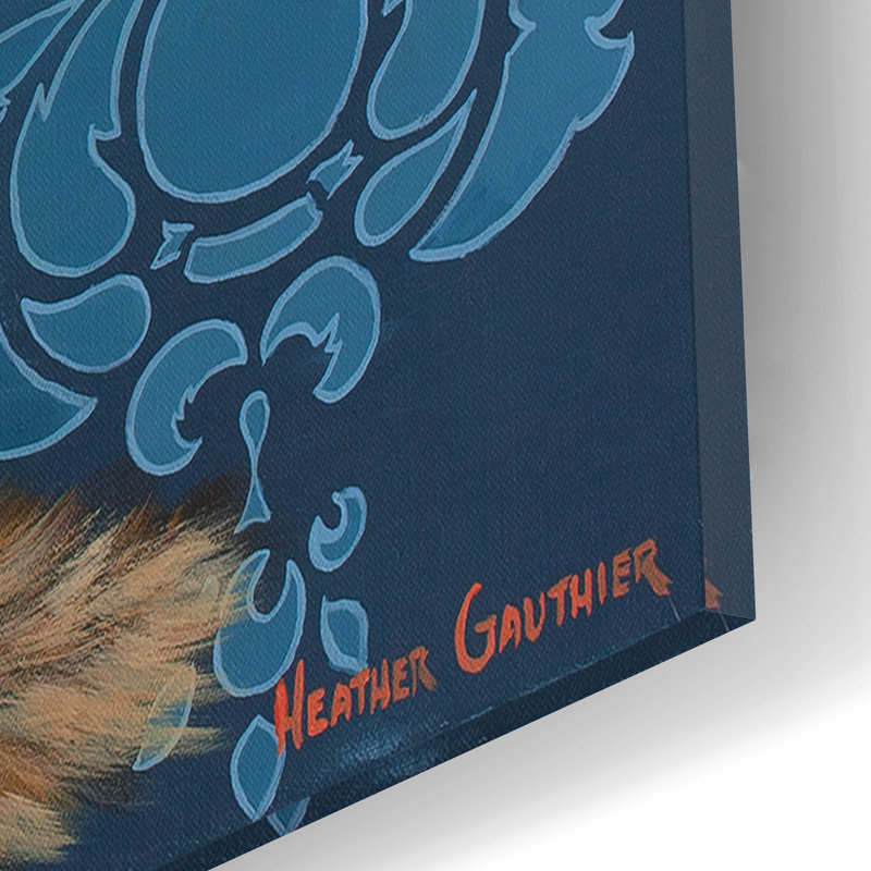  «Fox and Hen» par Heather Gauthier, art mural en verre acrylique, 12 po x 12 po