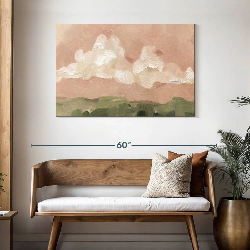 Avery, brume rose, coucher de soleil I, H 30 po x l 45 po