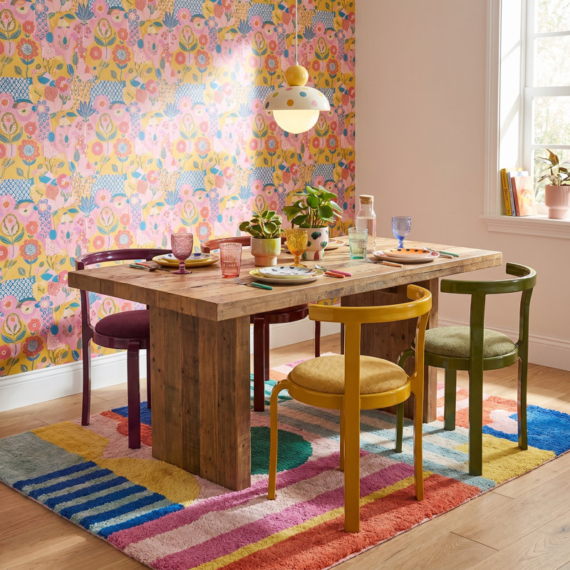 Ensemble 2 pièces de chaise de salle à manger Dopamine avec cadre brillant, Jaune