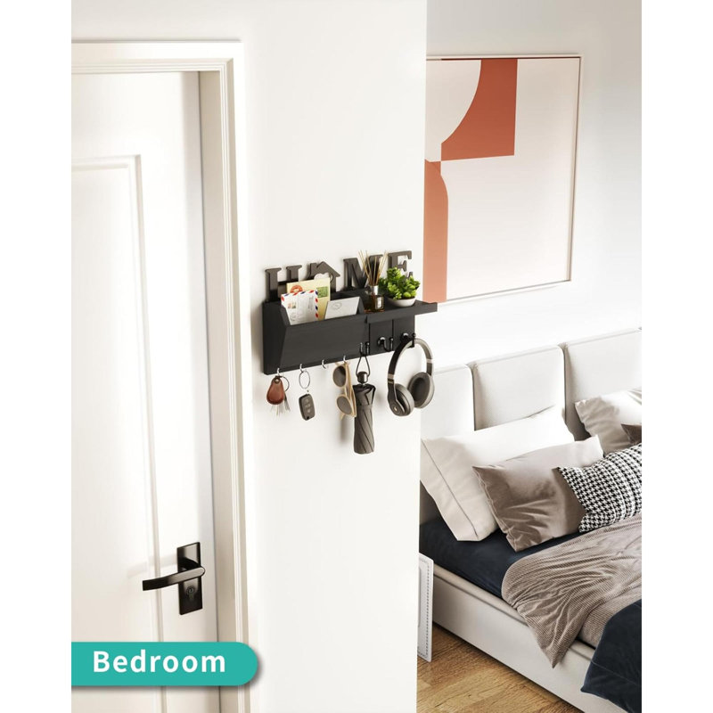 Wood Wall Organizer, Black