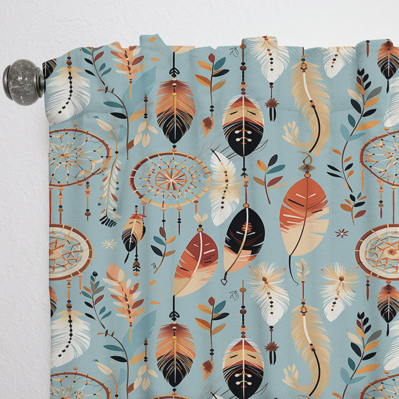 Dreamcatchers Boho Motif I - Rideau abstrait Boho - Rideau abstrait obscurcissant - 1 panneaux, L 52 po x L 63 po