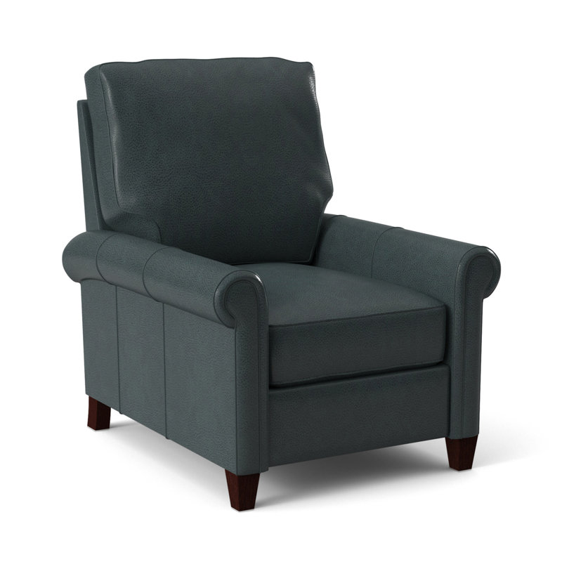Haskins Recliner, Aspen Lenado Brown Genuine Leather, Mahogany, Manual