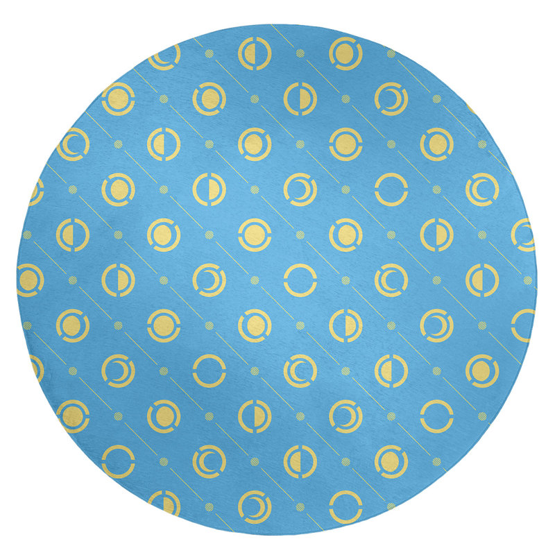 Tapis bleu/jaune lune phases, Rond 5 pi
