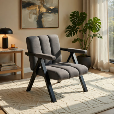 Fauteuil d'appoint surdimensionné avec structure en métal et accoudoirs
