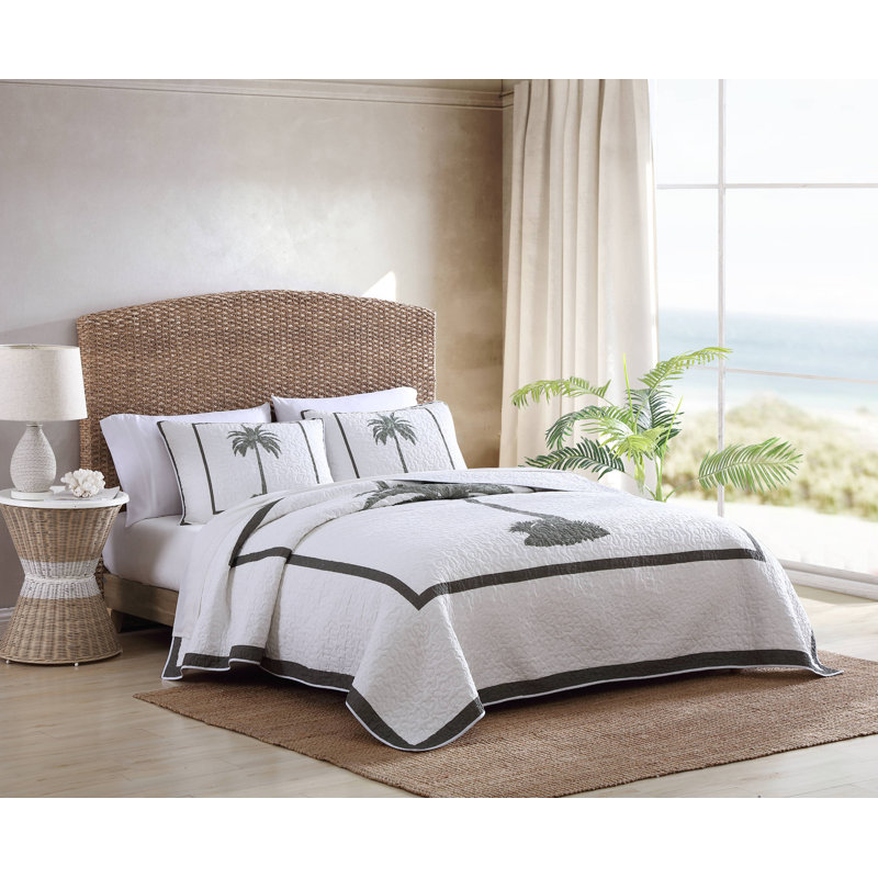Tommy Bahama Palm Island Cotton Green Quilt, King Quilt