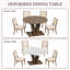 Table de salle à manger ronde extensible et transformable de 47,2 po de largeur, style rétro, pouvant accueillir de 4 à 6 personnes pour les réunions de famille