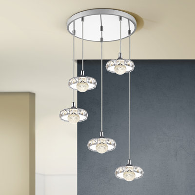5 - Light Chrome LED Cluster Pendant