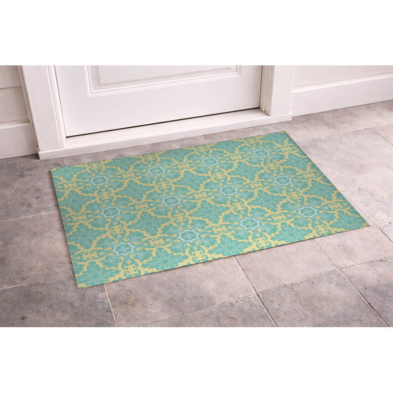 Paillasson Damask, L 17 po x L 24 po, Jaune