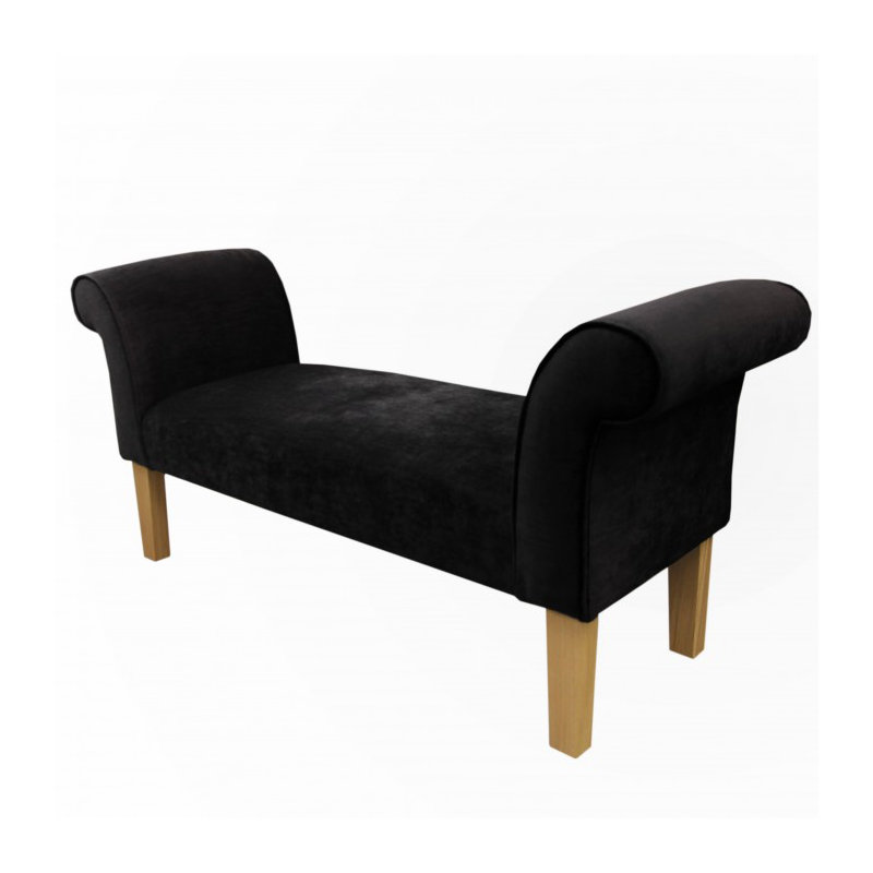 Medium Settle Bench, Black, Solid Colour