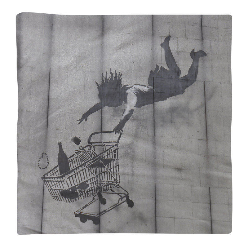 Banksy Graffiti No Pattern Square Napkin, 22" x 22", Cotton Twill