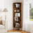 66.73'' Tall Corner Cabinet With 2 Fluted Doors And Shelves-1932109113